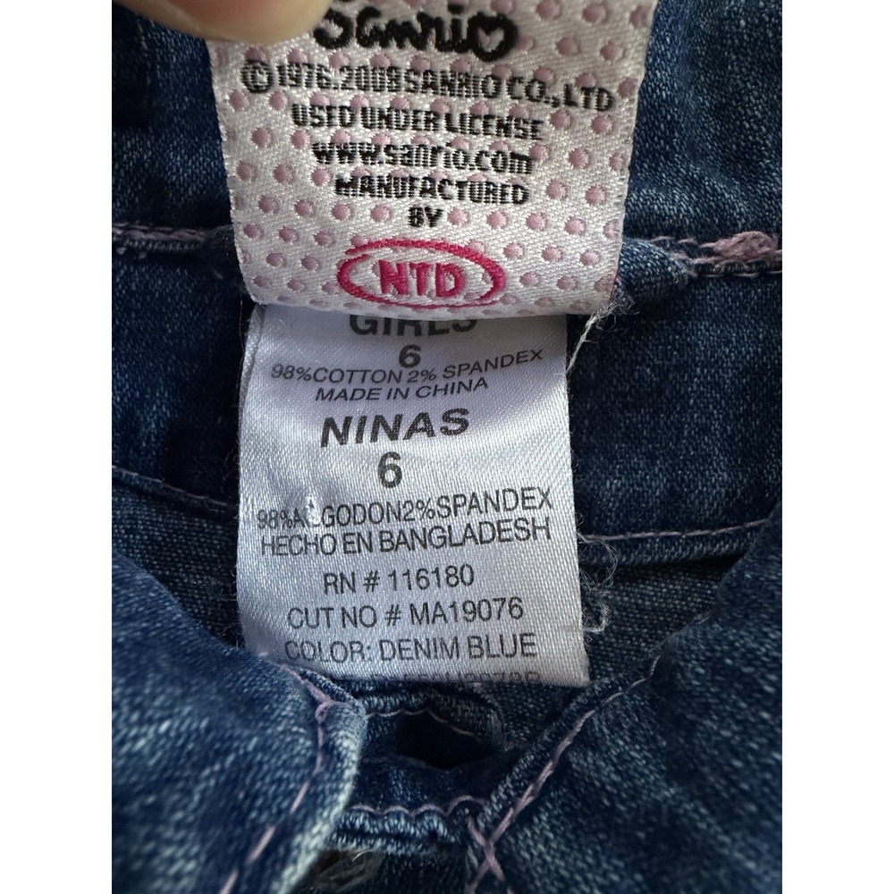 Hello Kitty Denim Jacket Girls Size 6 Sanrio Embroidered Patches Bling Buttons - Picture 7 of 12